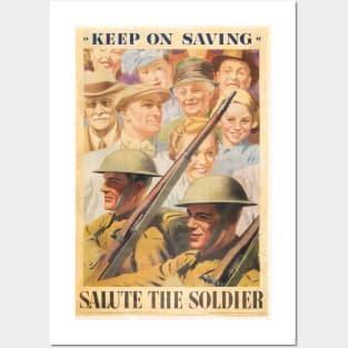 Keep on Saving. Reprint of British wartime poster. Posters and Art